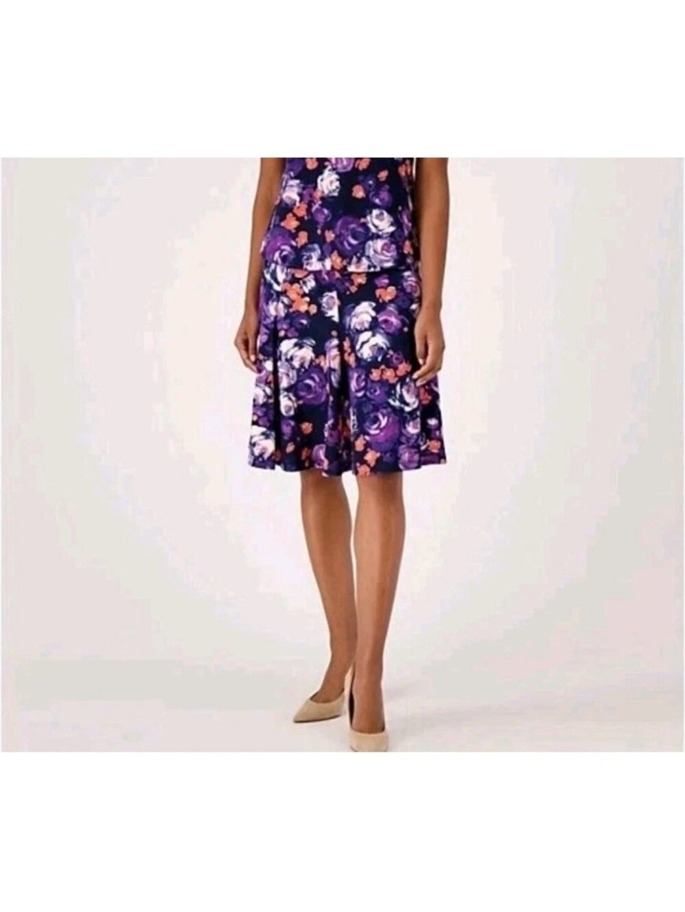 Isaac Mizrahi Live Womens Size 2X Skirt Knee Length Liquid Knit A-line Stretch